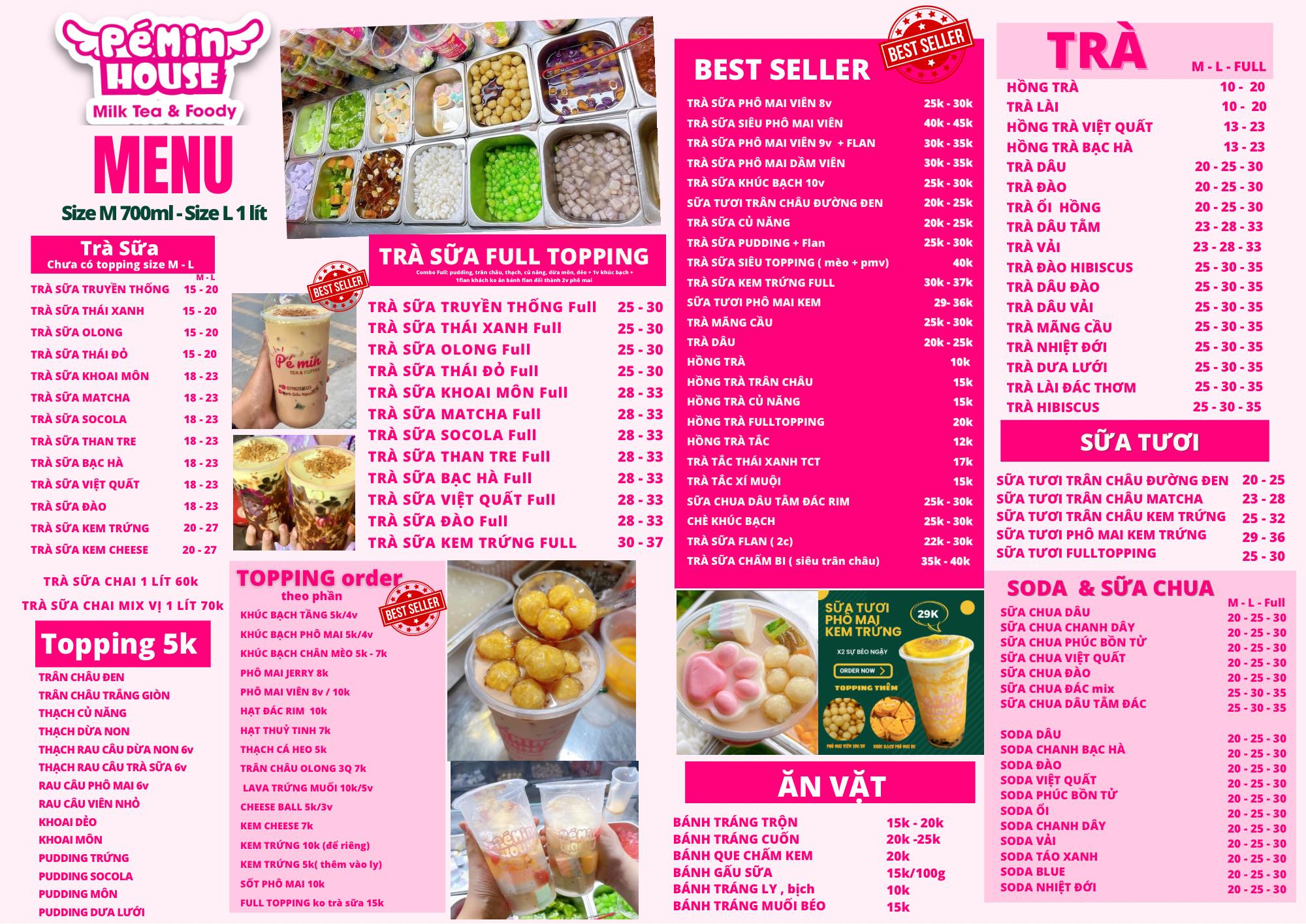 Pé Min House - Trà Sữa & Ăn Vặt - Làng Tăng Phú